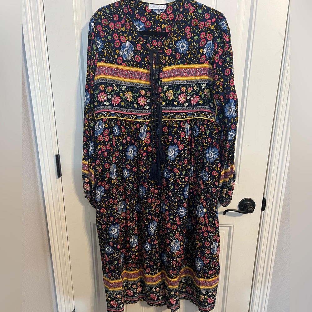 #1828. R. Vivimos Long Floral Boho Dress. Size XL NWOT